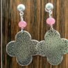Sterling and Pink Jade Earrings
