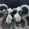 Sterling Silver Foral  Earrings with Pink Tourmaline