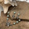 Starfish and Amazonite, Sterling Silver Necklace and Earring Set - Image 2