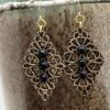 Brass Earrings with Black Onyx - Image 3