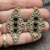Brass Earrings with Black Onyx - Image 2
